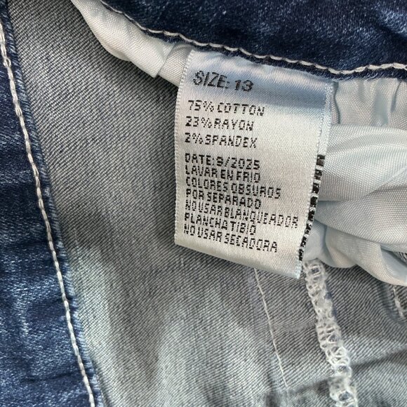 Sky Premium Women's Size 13 Blue Bootcut embellished Angel Wings Skull Jeans - Picture 4 of 12